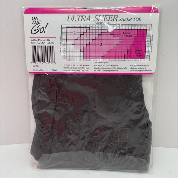 On the go Day Sheer Pantyhose Size 1 Small Off Black NIB - Picture 4 of 8